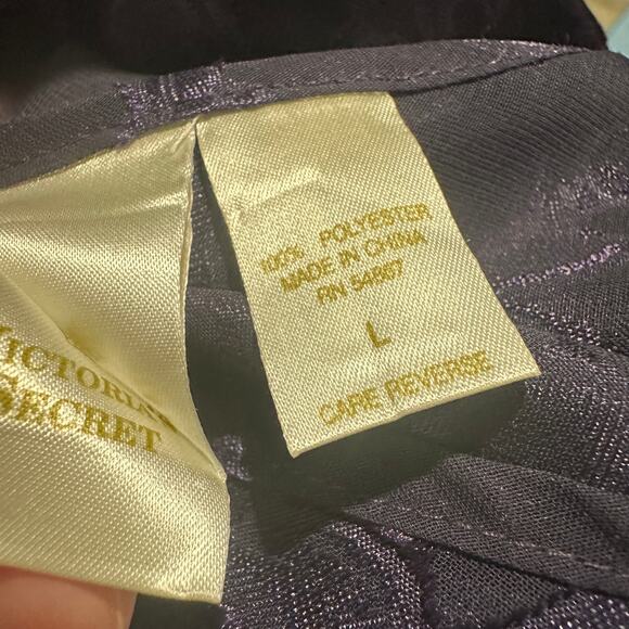 Vintage Victorias Secret Gown Dress Large Sheer Floral 90s Y2K Purple Gold Label - Picture 10 of 11